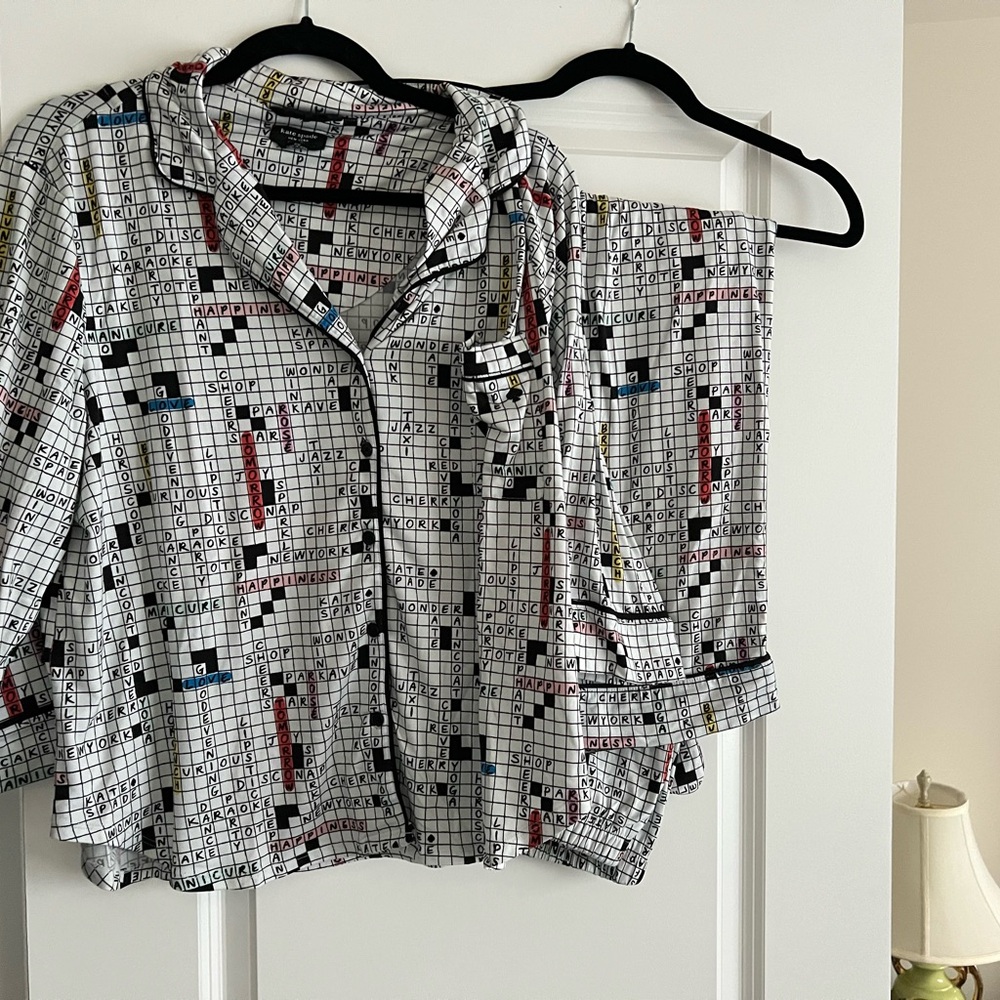 Kate Spade Crossword Print Pajama Set